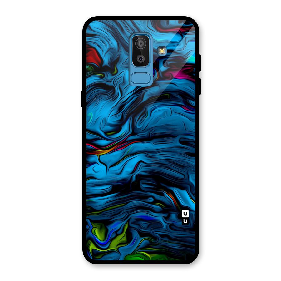 Beautiful Abstract Design Art Glass Back Case for Galaxy J8