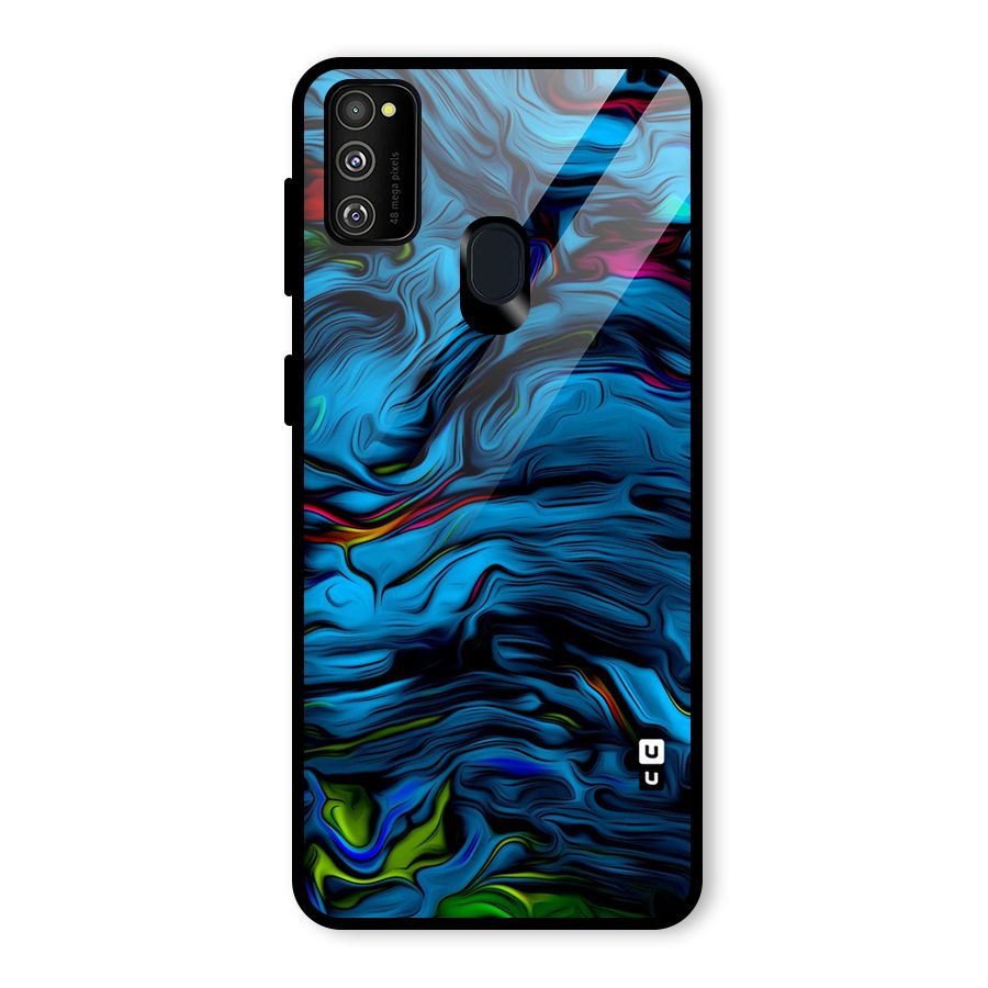 Beautiful Abstract Design Art Glass Back Case for Galaxy M21