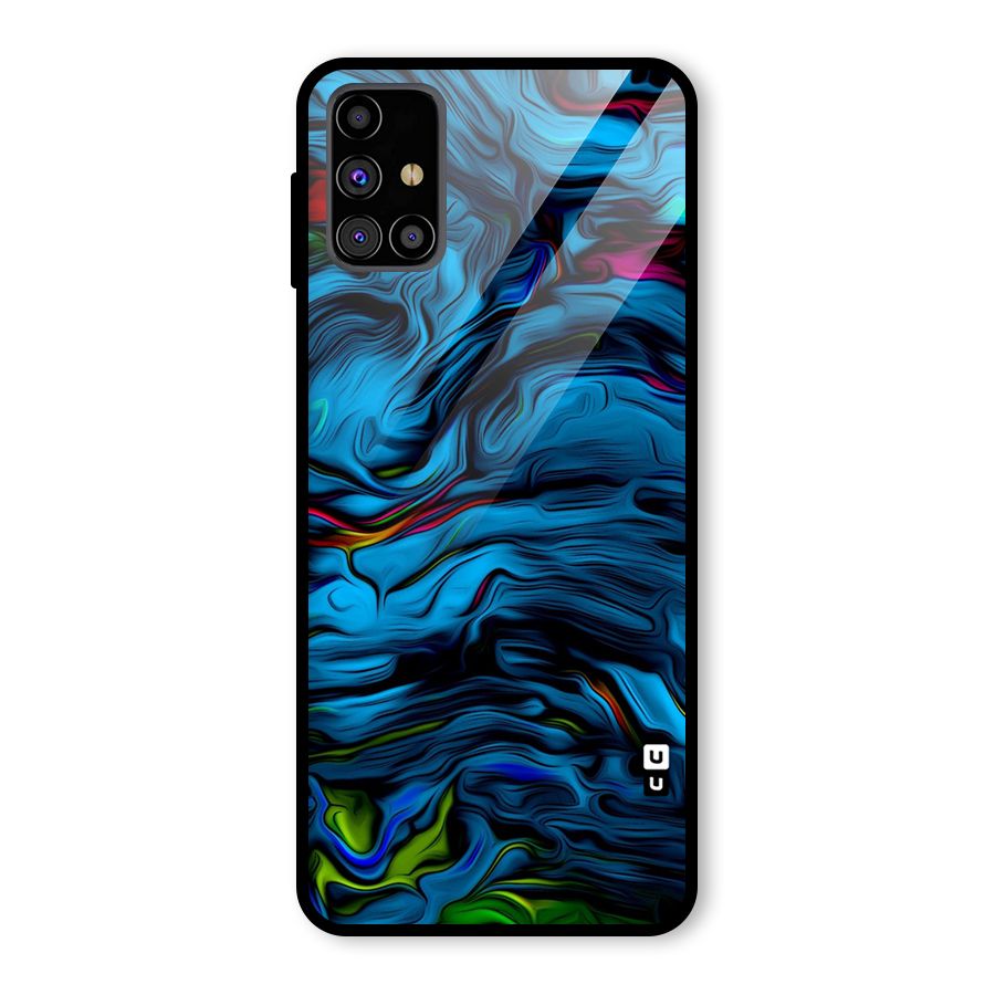Beautiful Abstract Design Art Glass Back Case for Galaxy M31s