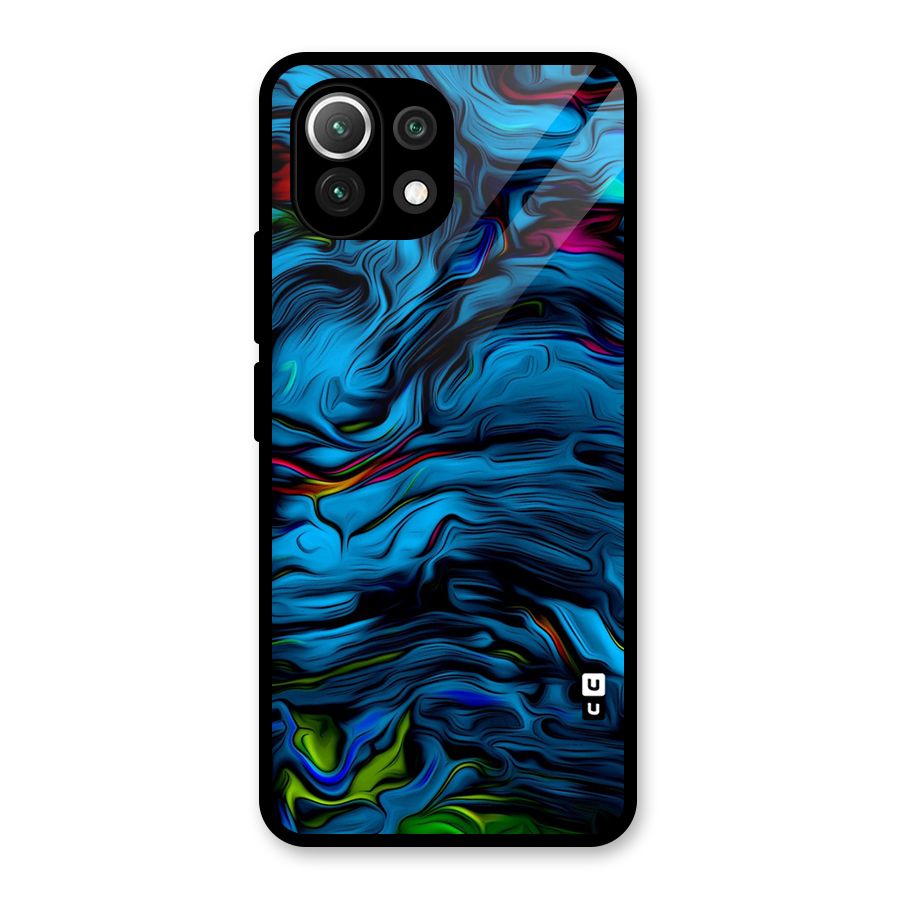 Beautiful Abstract Design Art Glass Back Case for Mi 11 Lite
