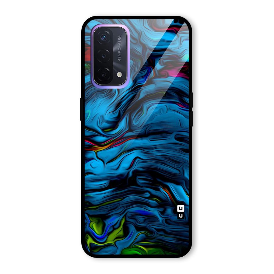 Beautiful Abstract Design Art Glass Back Case for Oppo A74 5G