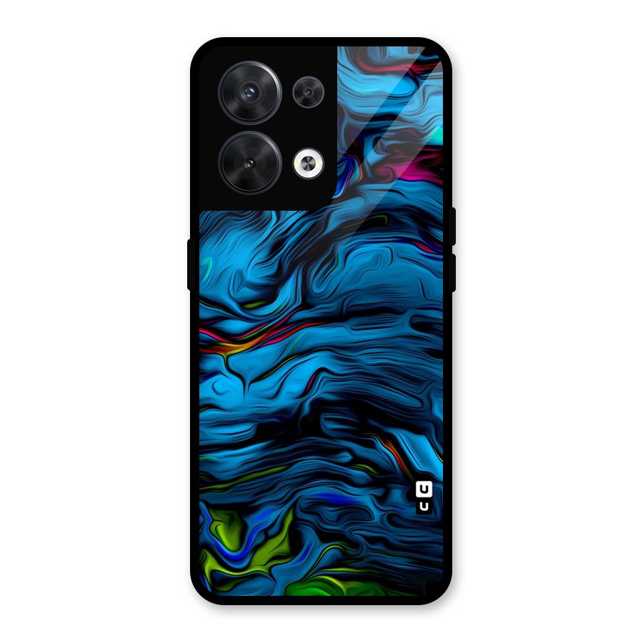 Beautiful Abstract Design Art Glass Back Case for Oppo Reno8 5G
