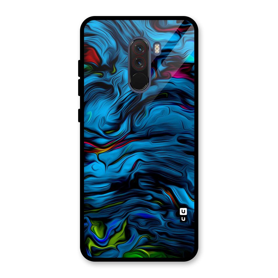 Beautiful Abstract Design Art Glass Back Case for Poco F1
