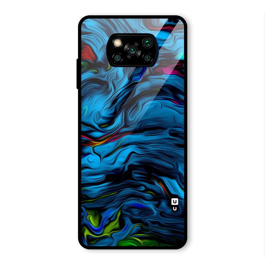 Beautiful Abstract Design Art Glass Back Case for Poco X3 Pro