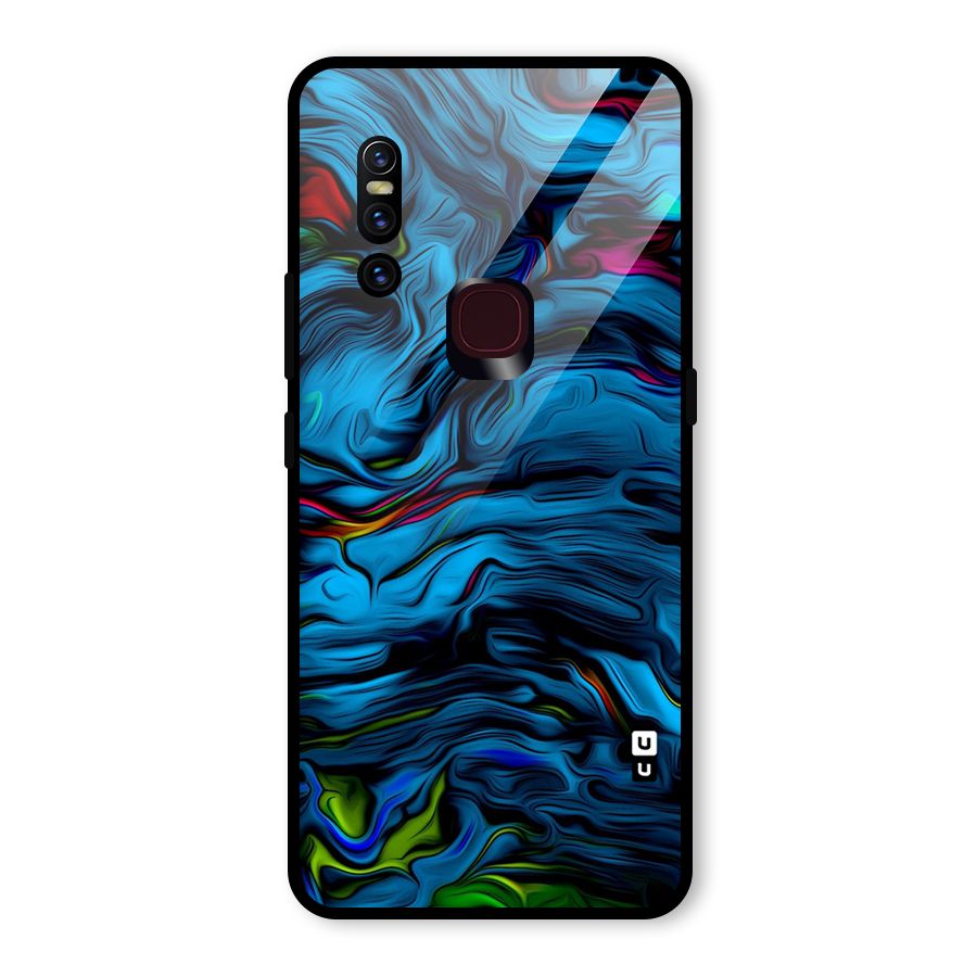Beautiful Abstract Design Art Glass Back Case for Vivo V15