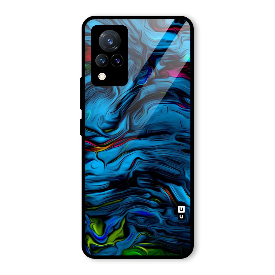 Beautiful Abstract Design Art Glass Back Case for Vivo V21 5G