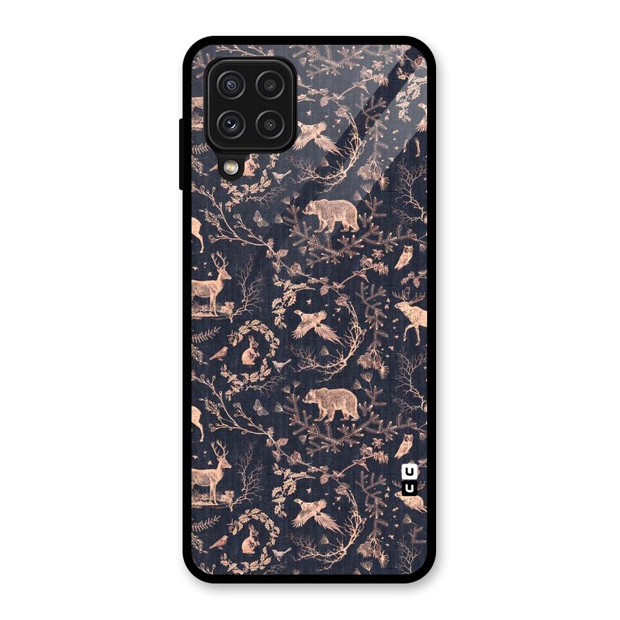 Beautiful Animal Design Glass Back Case for Galaxy A22 4G