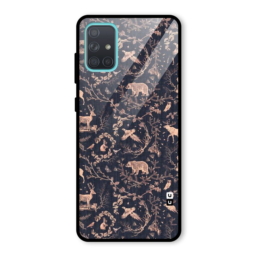 Beautiful Animal Design Glass Back Case for Galaxy A71