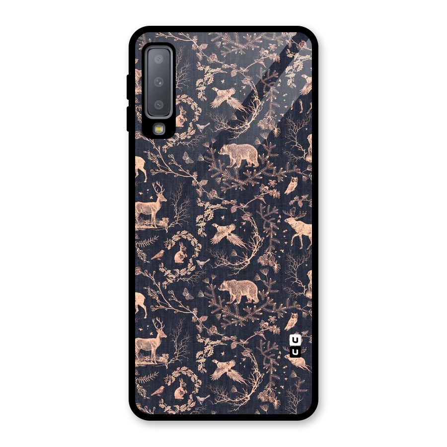 Beautiful Animal Design Glass Back Case for Galaxy A7 (2018)