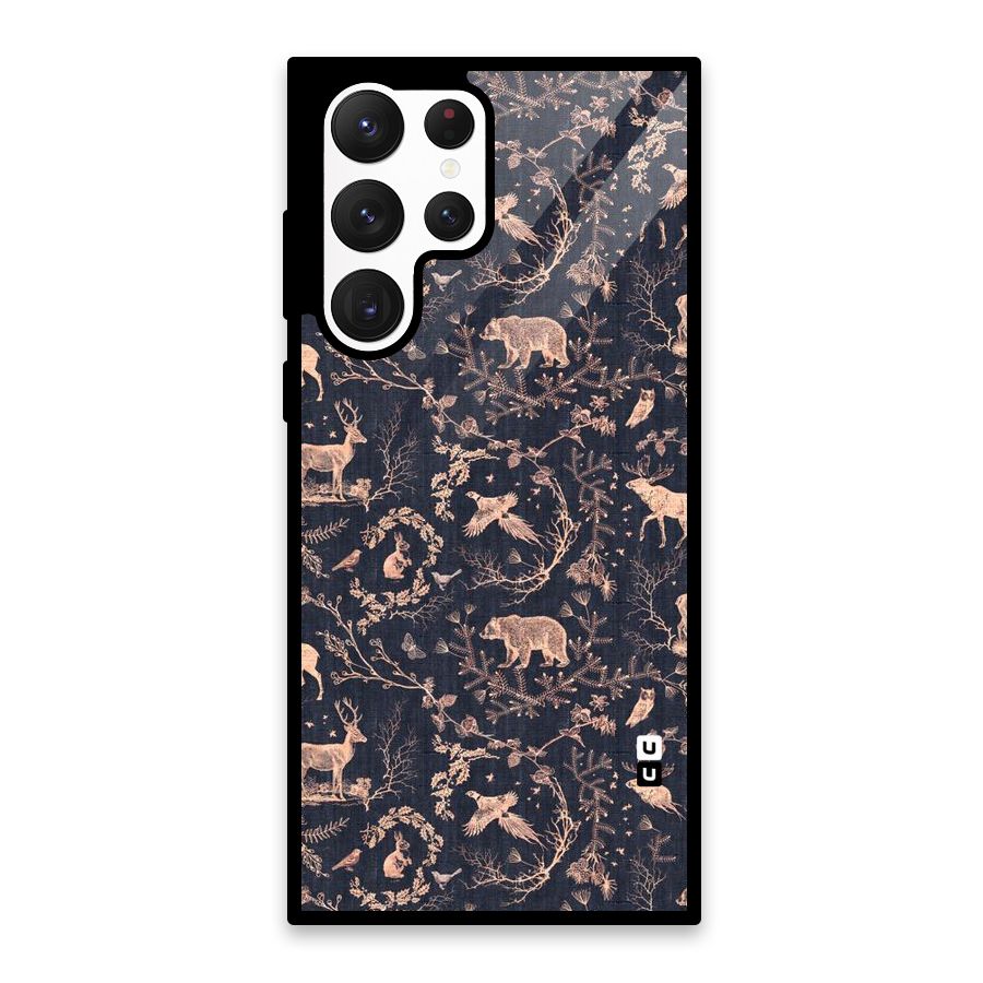 Beautiful Animal Design Glass Back Case for Galaxy S22 Ultra 5G