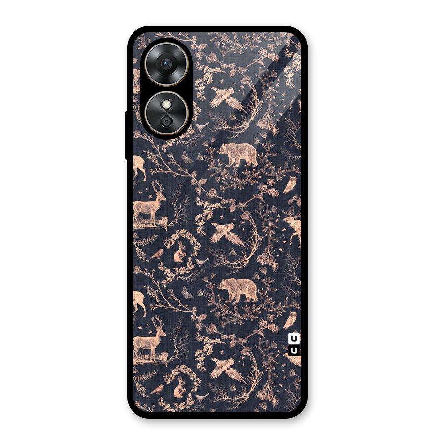 Beautiful Animal Design Glass Back Case for Oppo A17