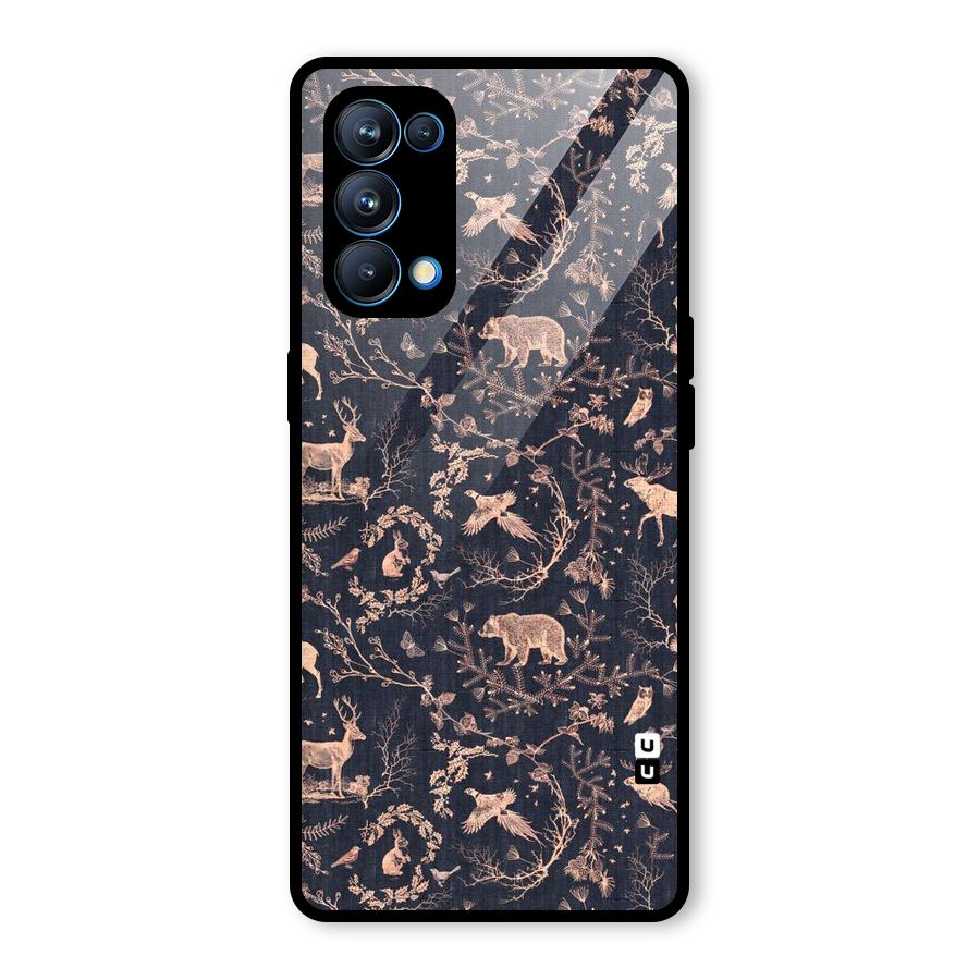 Beautiful Animal Design Glass Back Case for Oppo Reno5 Pro 5G