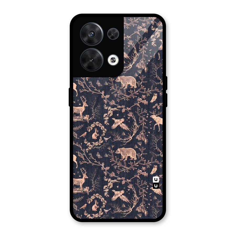 Beautiful Animal Design Glass Back Case for Oppo Reno8 5G