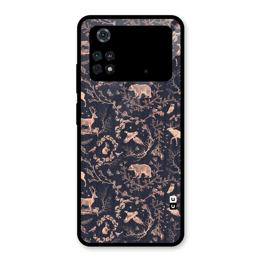 Beautiful Animal Design Glass Back Case for Poco M4 Pro 4G
