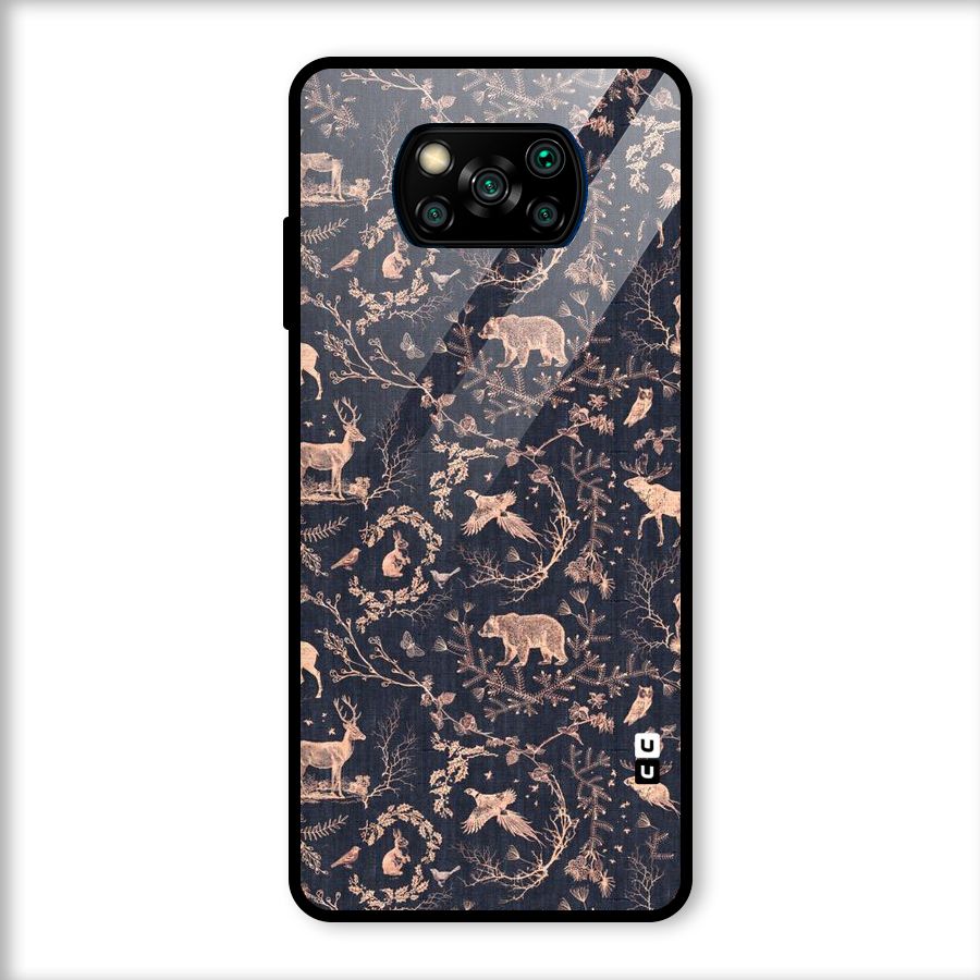 Beautiful Animal Design Glass Back Case for Poco X3