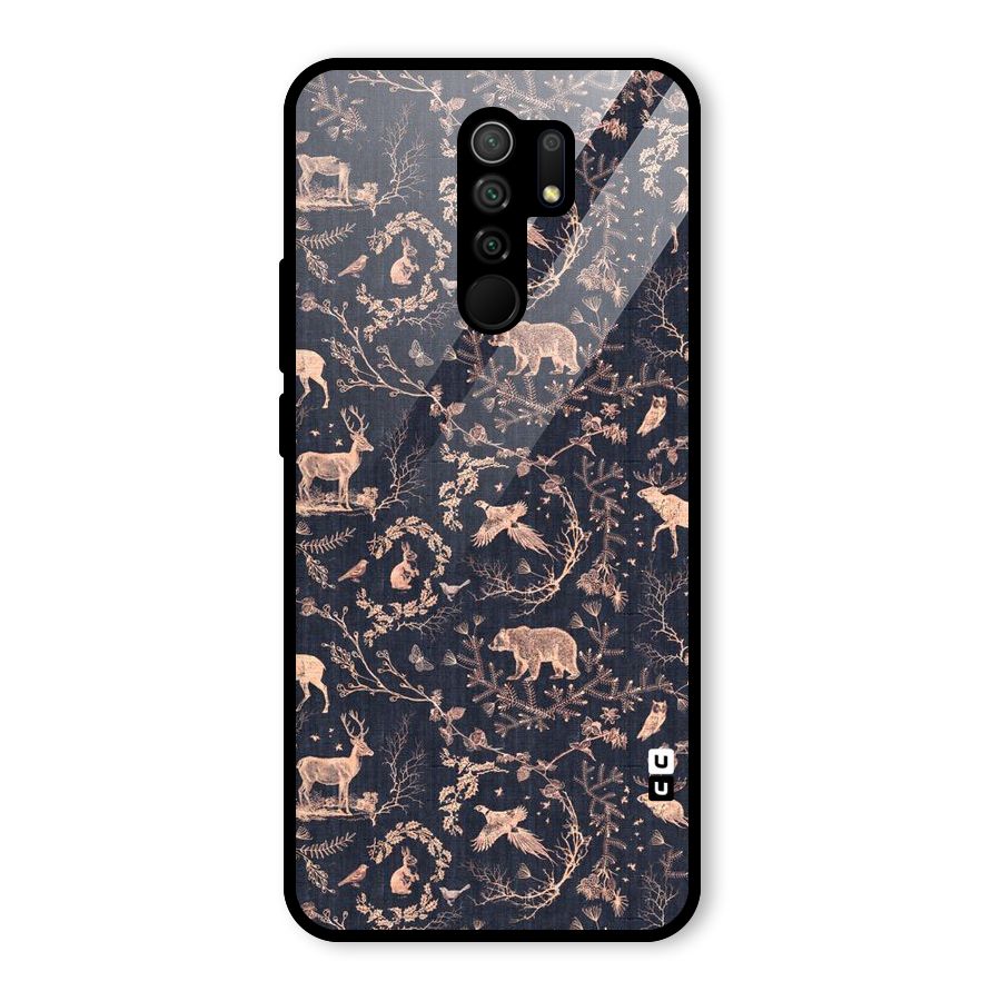 Beautiful Animal Design Glass Back Case for Redmi 9 Prime