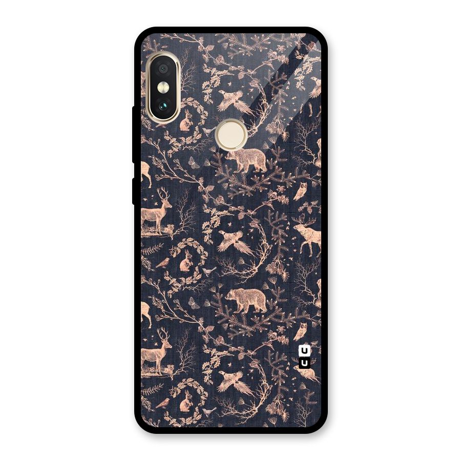 Beautiful Animal Design Glass Back Case for Redmi Note 5 Pro