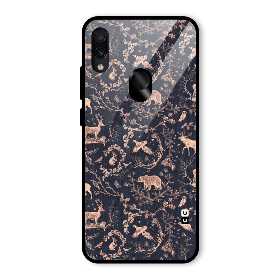 Beautiful Animal Design Glass Back Case for Redmi Note 7 Pro