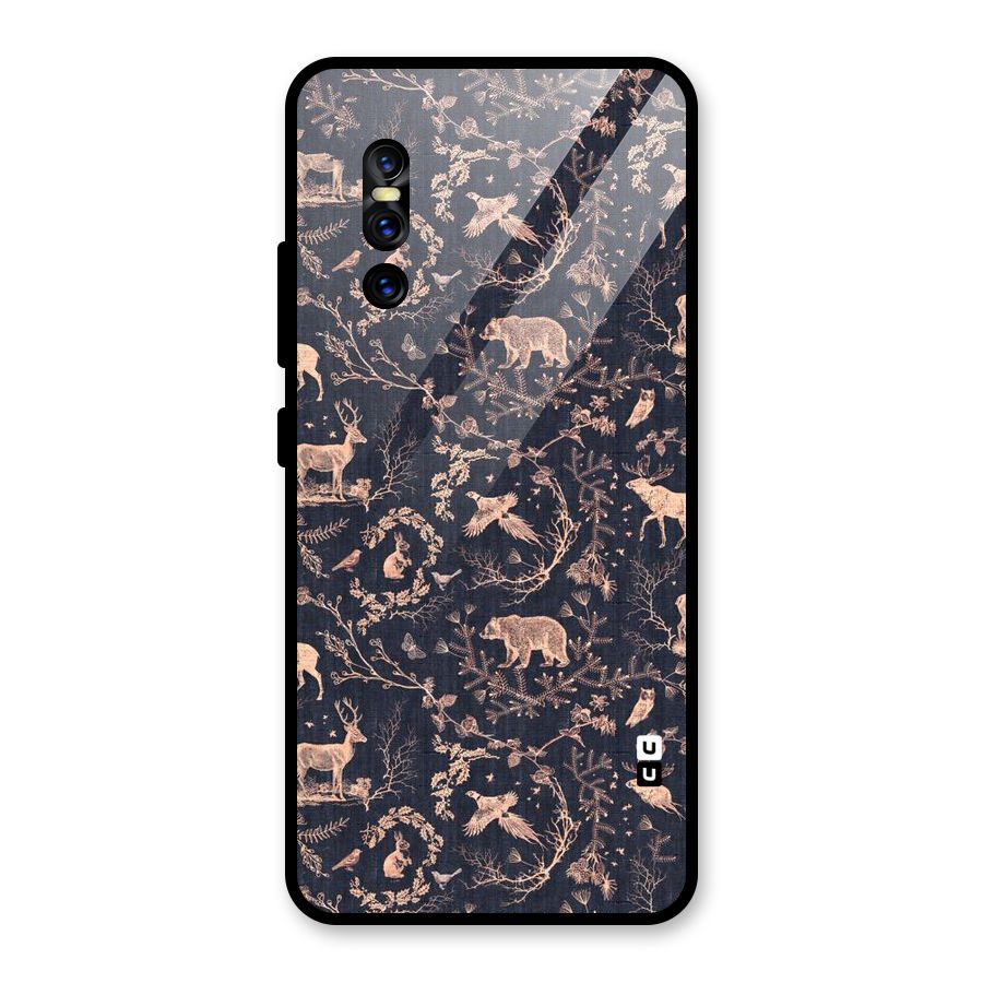 Beautiful Animal Design Glass Back Case for Vivo V15 Pro