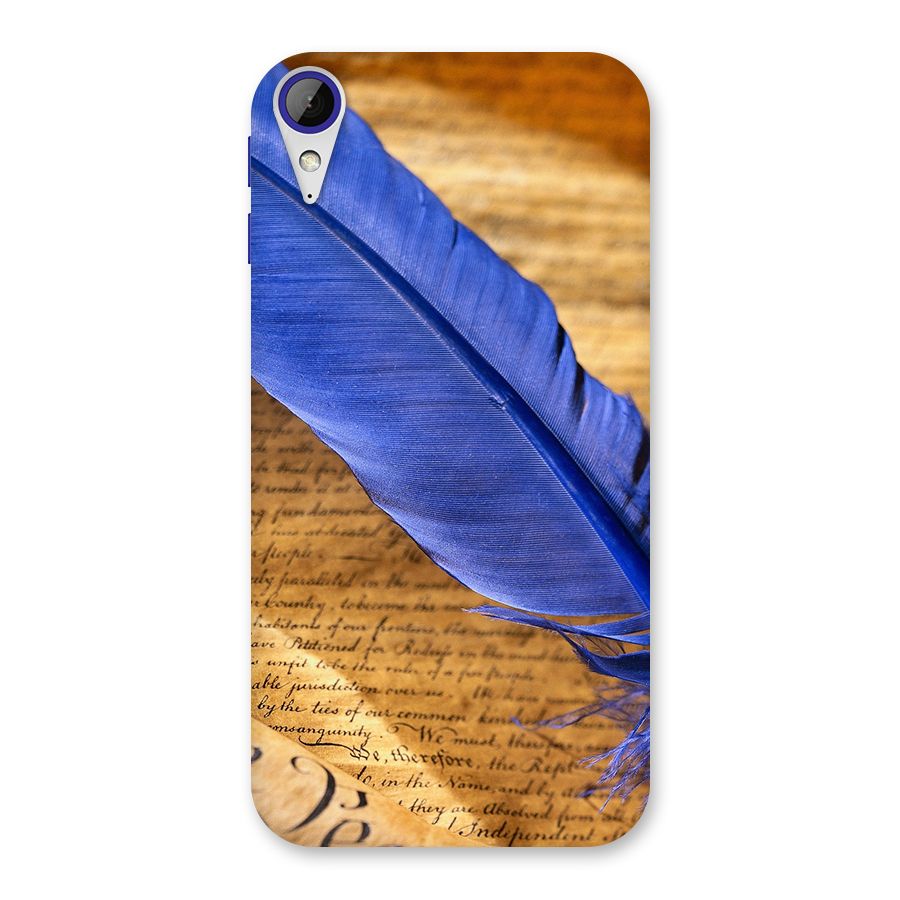 Beautiful Blue Feather Back Case for Desire 830