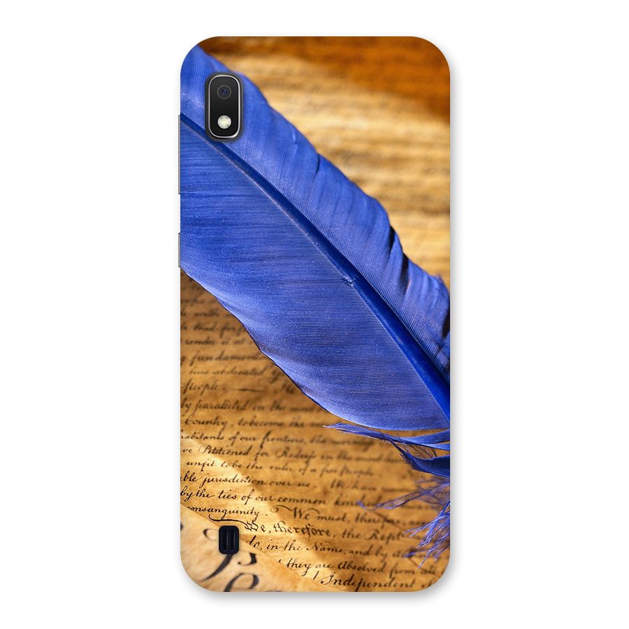 Beautiful Blue Feather Back Case for Galaxy A10