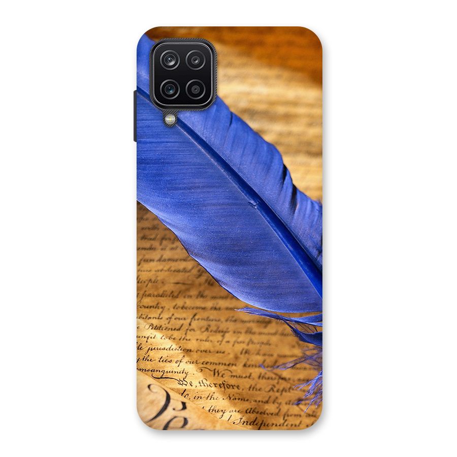 Beautiful Blue Feather Back Case for Galaxy A12