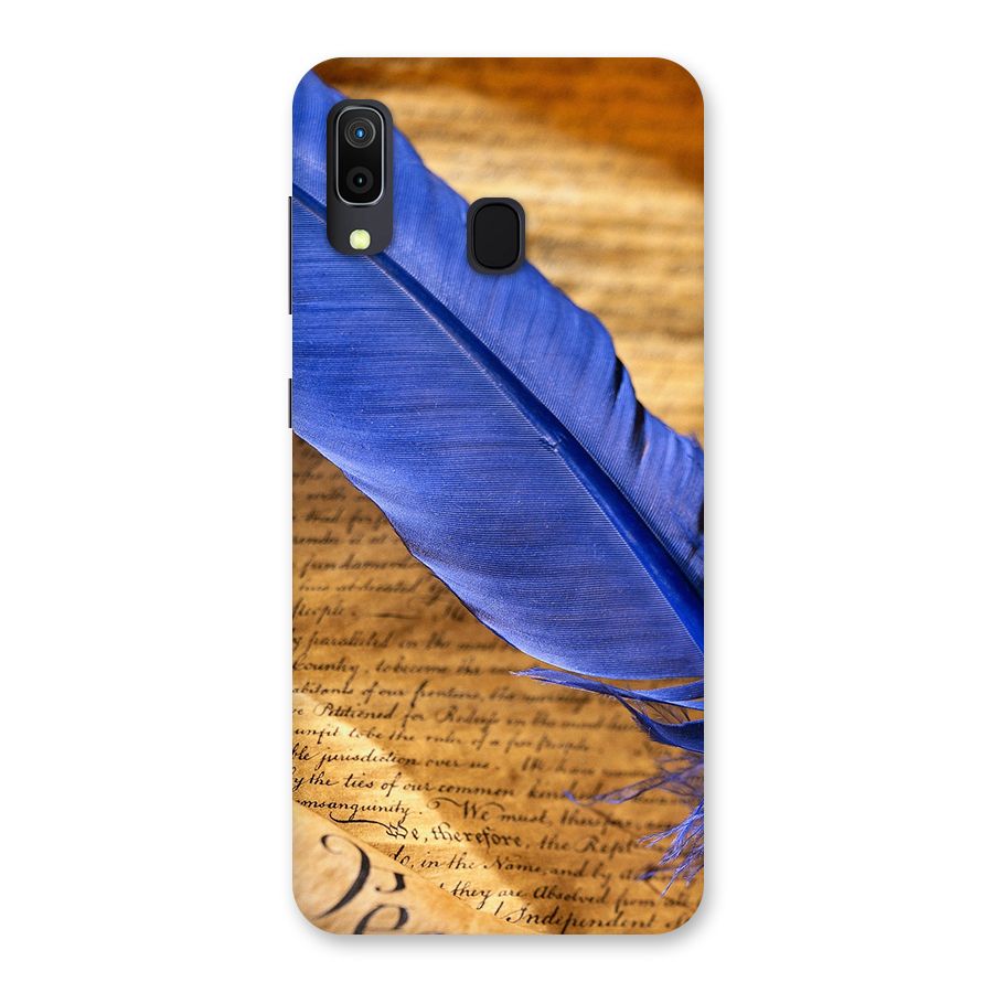 Beautiful Blue Feather Back Case for Galaxy A30