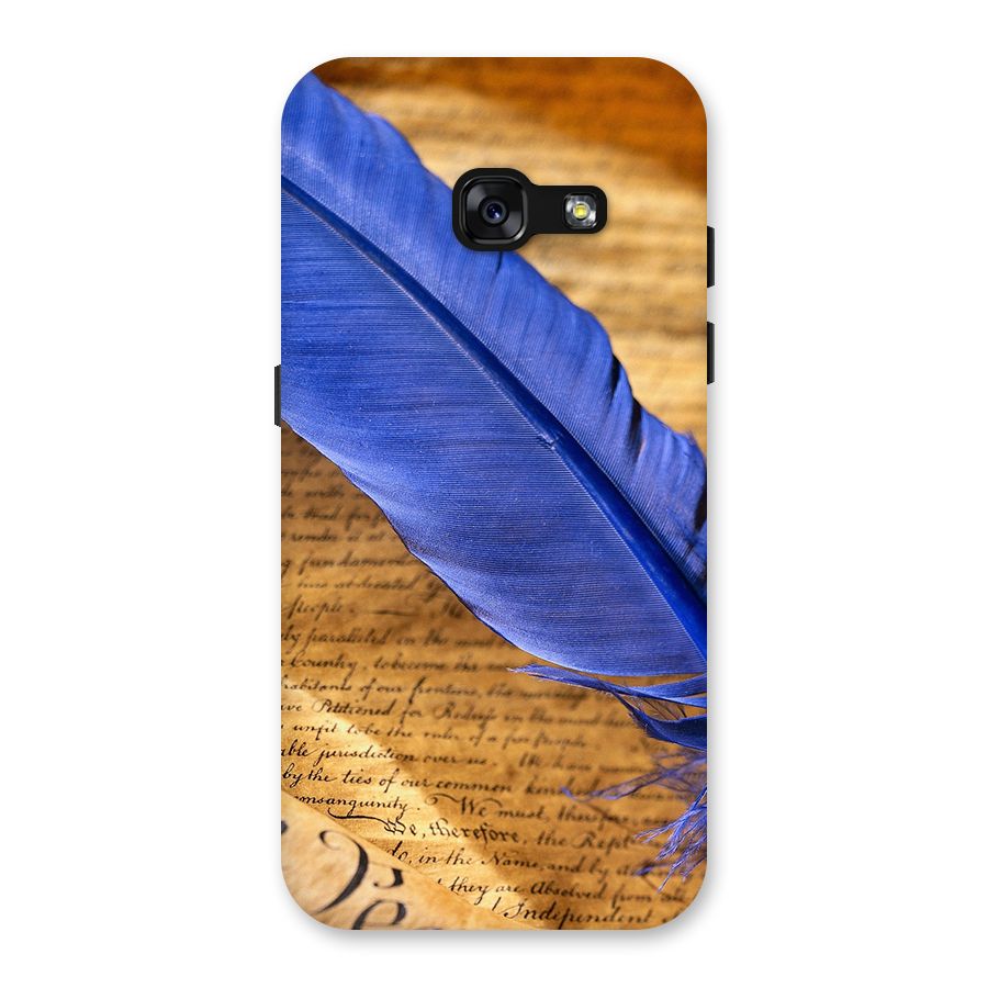 Beautiful Blue Feather Back Case for Galaxy A3 (2017)