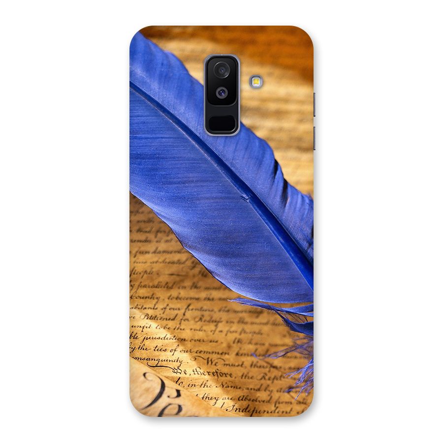 Beautiful Blue Feather Back Case for Galaxy A6 Plus