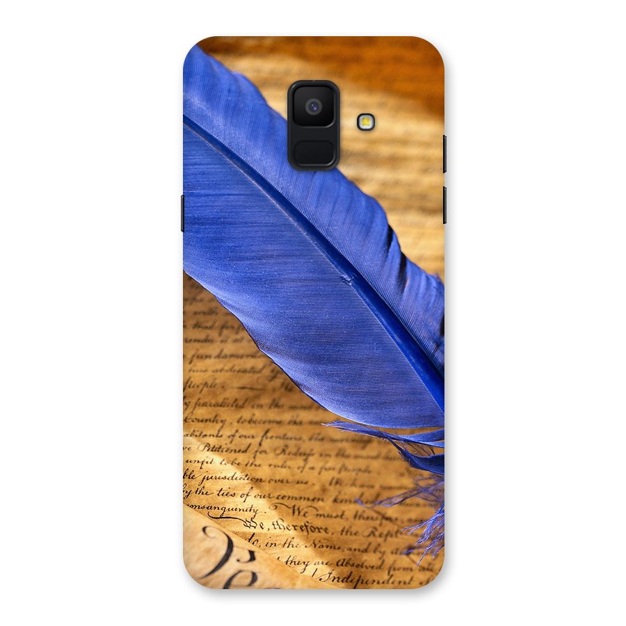 Beautiful Blue Feather Back Case for Galaxy A6 (2018)