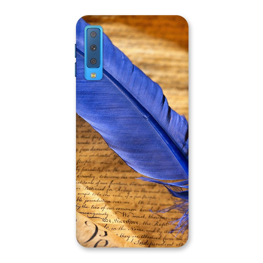 Beautiful Blue Feather Back Case for Galaxy A7 (2018)