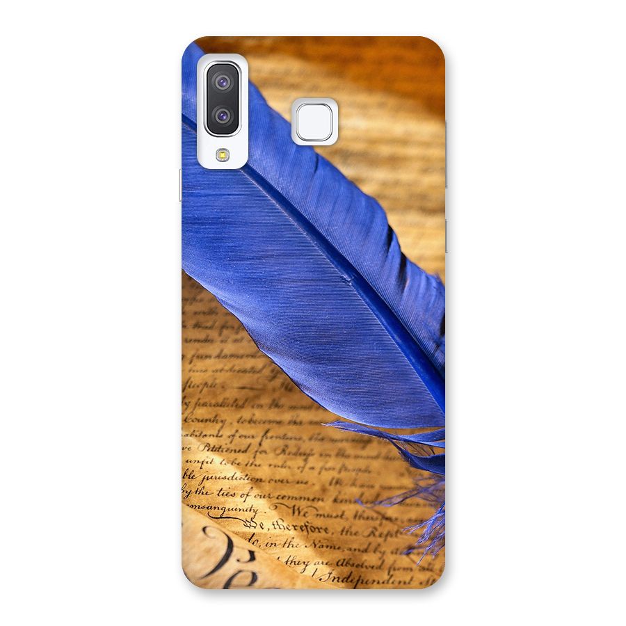Beautiful Blue Feather Back Case for Galaxy A8 Star
