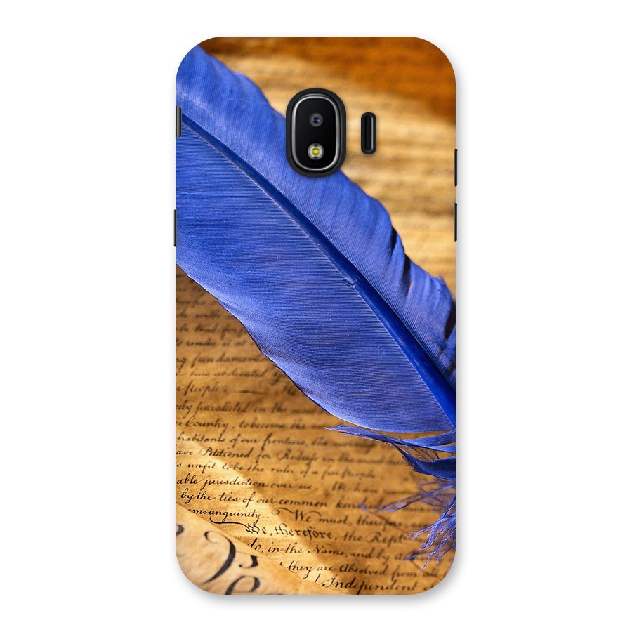 Beautiful Blue Feather Back Case for Galaxy J2 Pro 2018