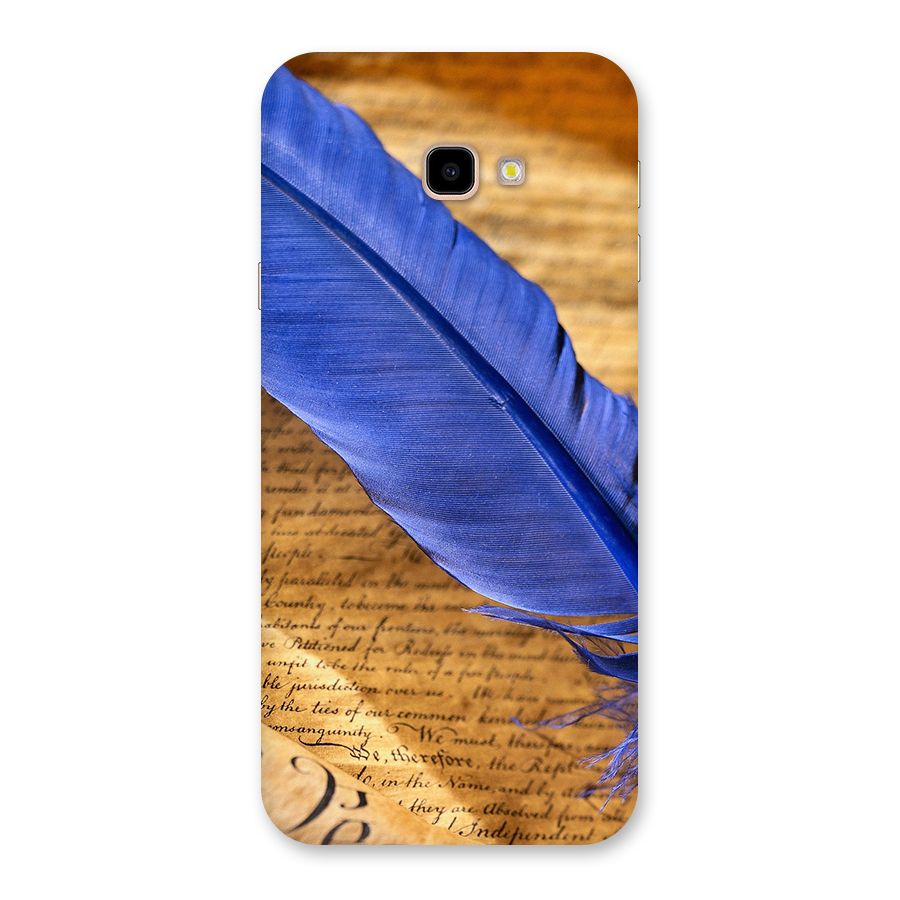 Beautiful Blue Feather Back Case for Galaxy J4 Plus