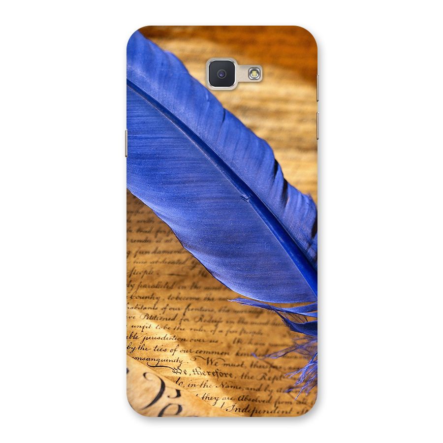 Beautiful Blue Feather Back Case for Galaxy J5 Prime
