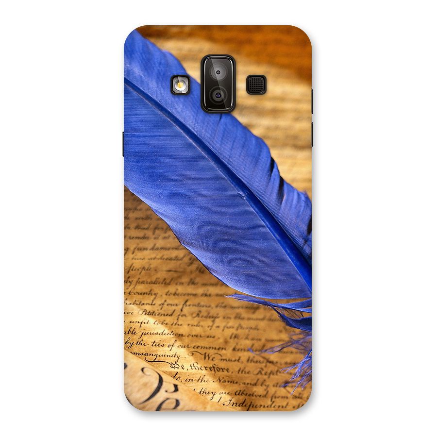 Beautiful Blue Feather Back Case for Galaxy J7 Duo