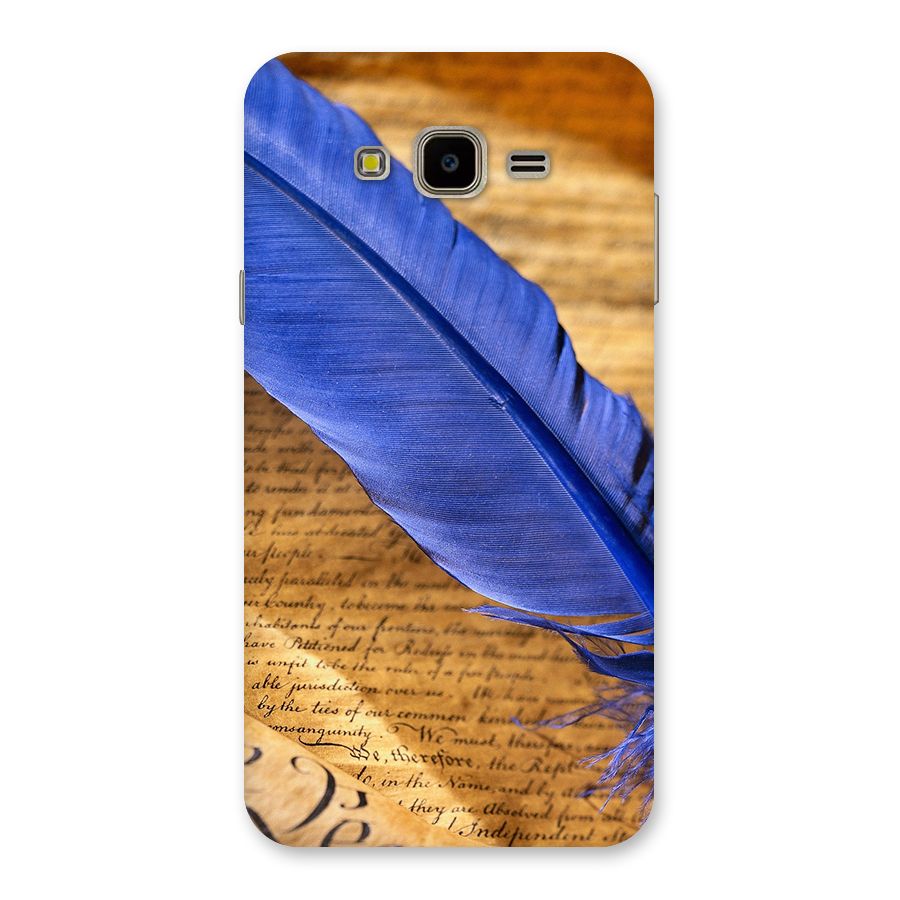 Beautiful Blue Feather Back Case for Galaxy J7 Nxt