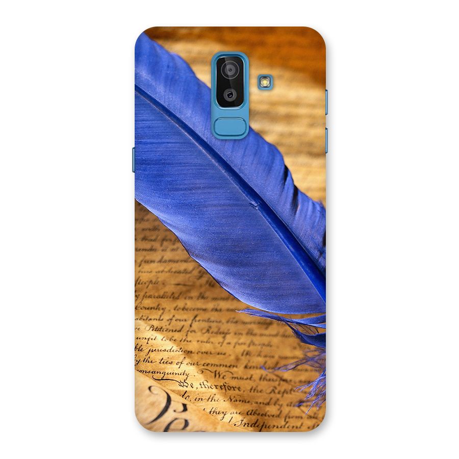 Beautiful Blue Feather Back Case for Galaxy J8