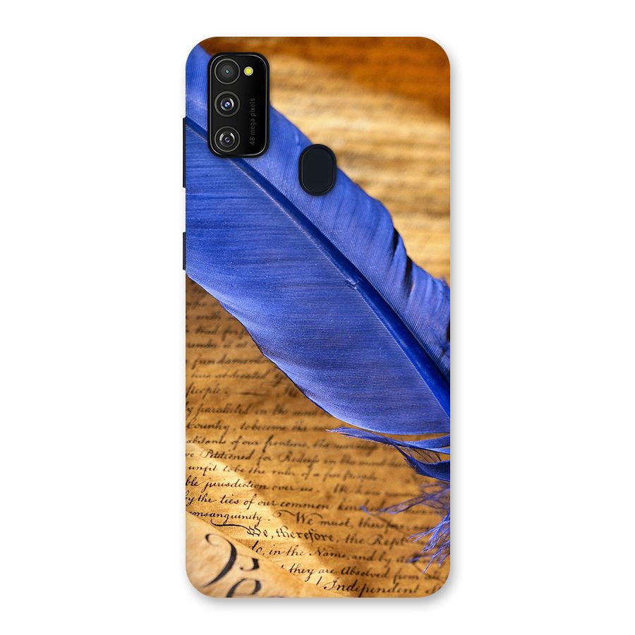 Beautiful Blue Feather Back Case for Galaxy M30s