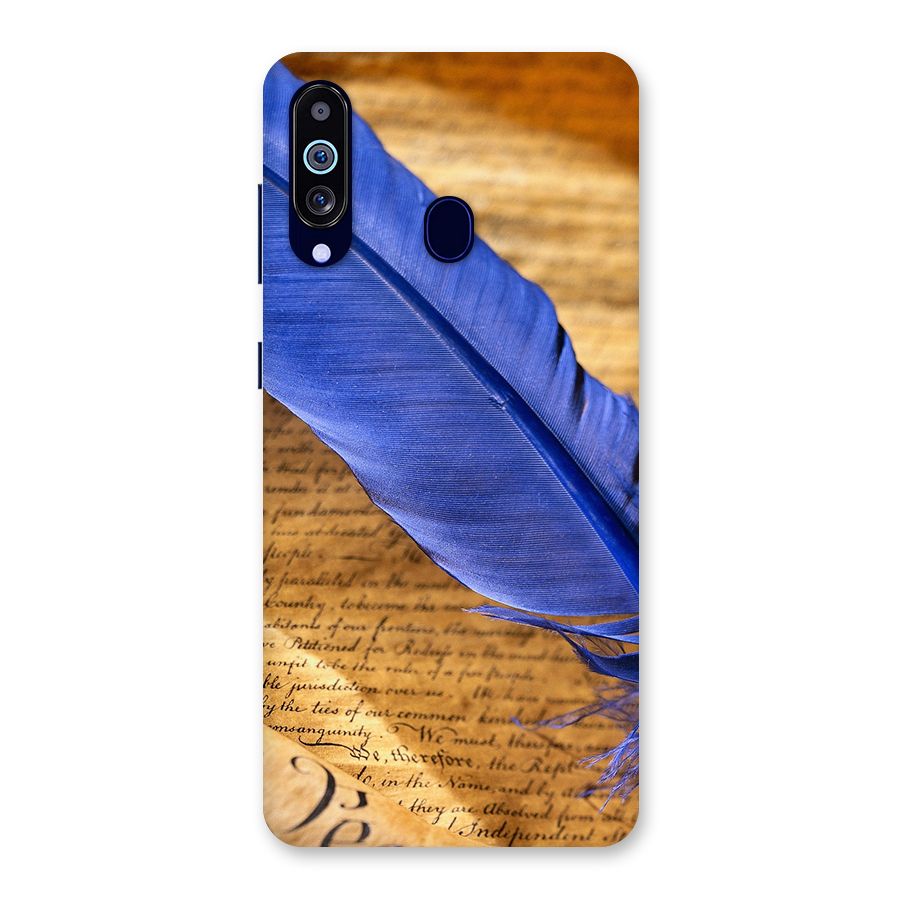Beautiful Blue Feather Back Case for Galaxy M40