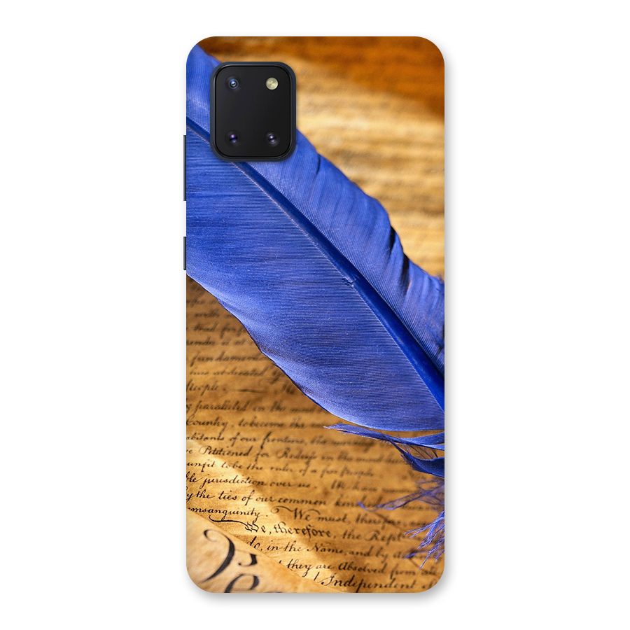Beautiful Blue Feather Back Case for Galaxy Note 10 Lite