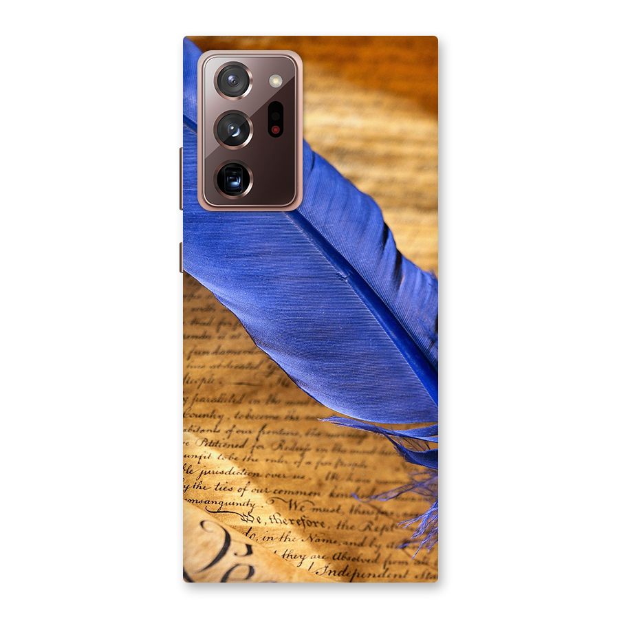 Beautiful Blue Feather Back Case for Galaxy Note 20 Ultra