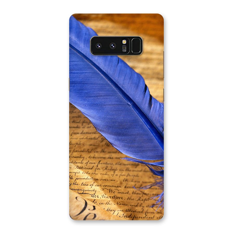 Beautiful Blue Feather Back Case for Galaxy Note 8