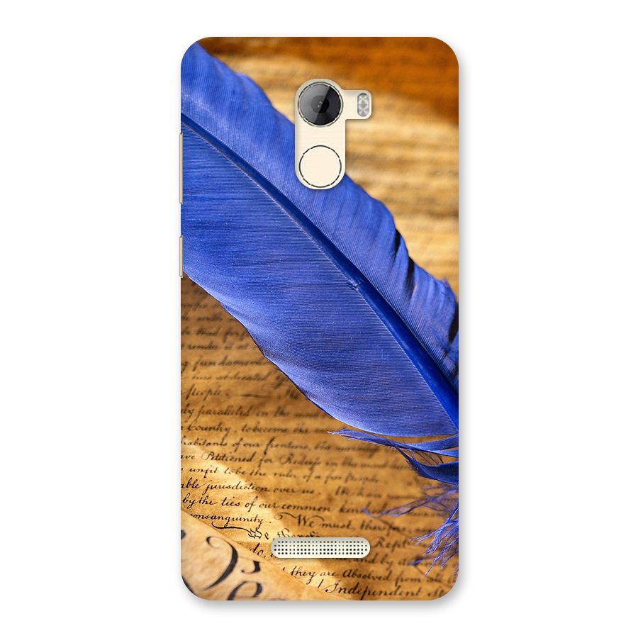 Beautiful Blue Feather Back Case for Gionee A1 LIte