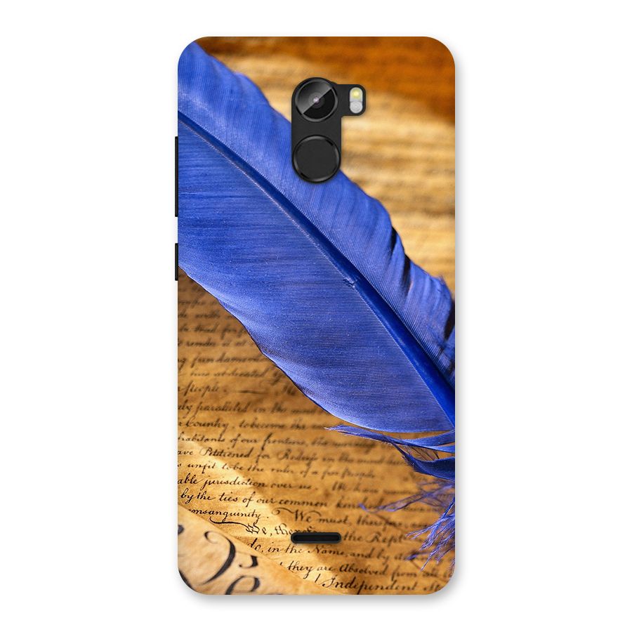 Beautiful Blue Feather Back Case for Gionee X1