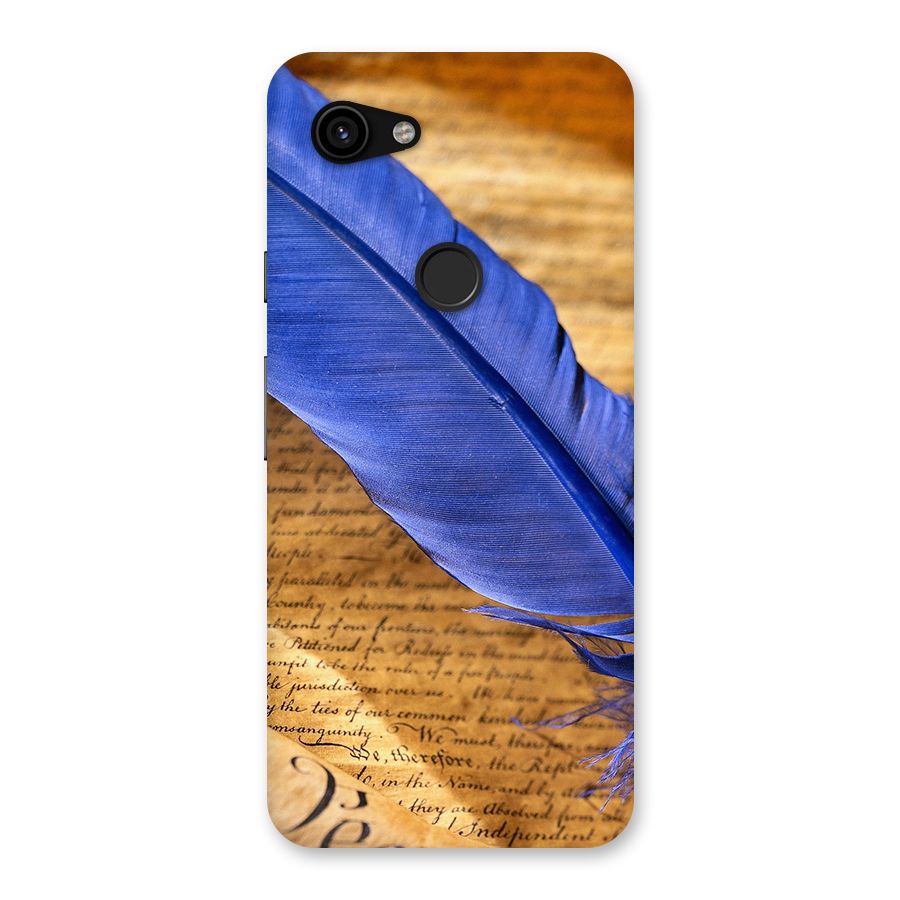 Beautiful Blue Feather Back Case for Google Pixel 3a