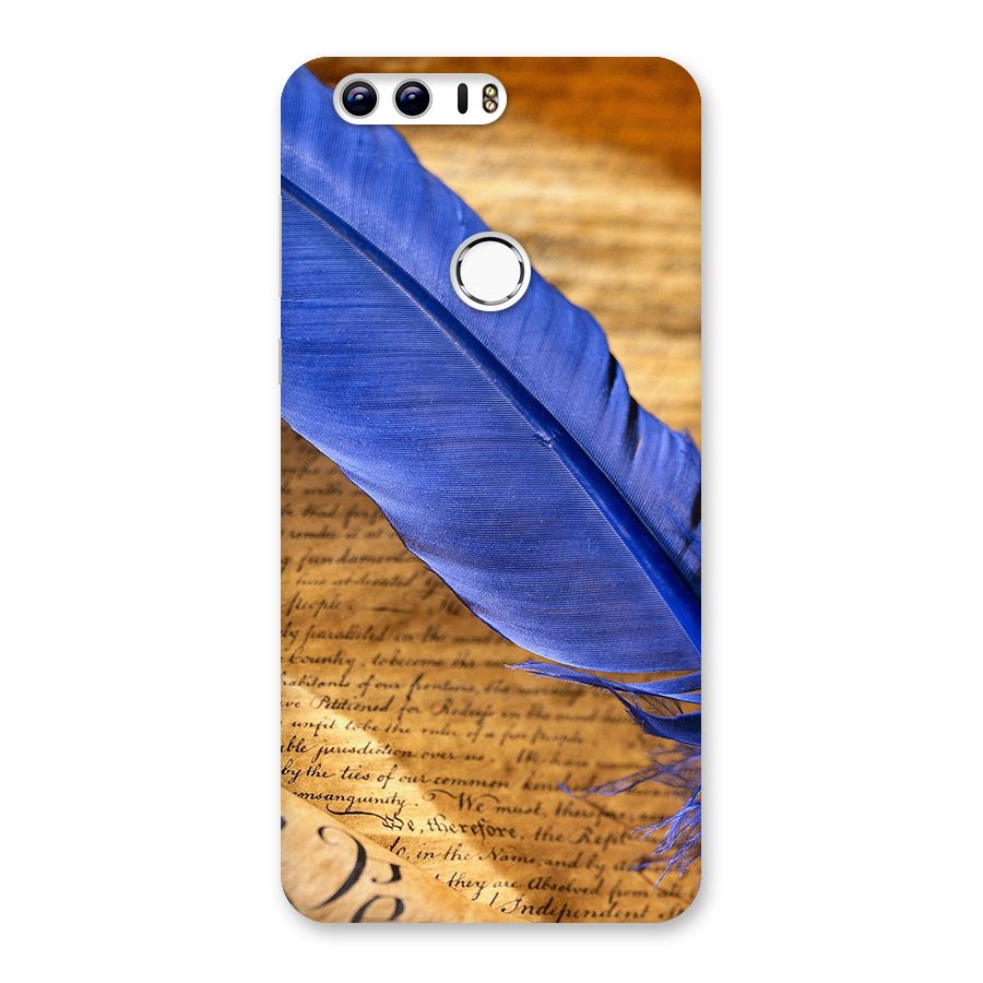 Beautiful Blue Feather Back Case for Honor 8