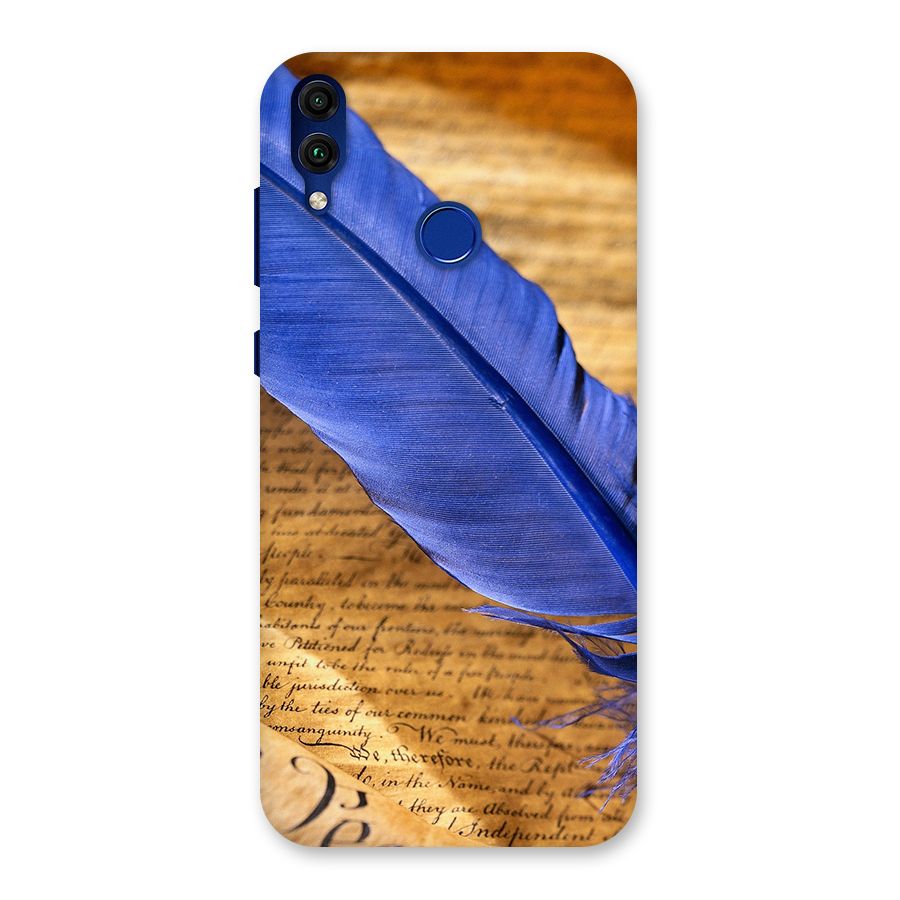 Beautiful Blue Feather Back Case for Honor 8C