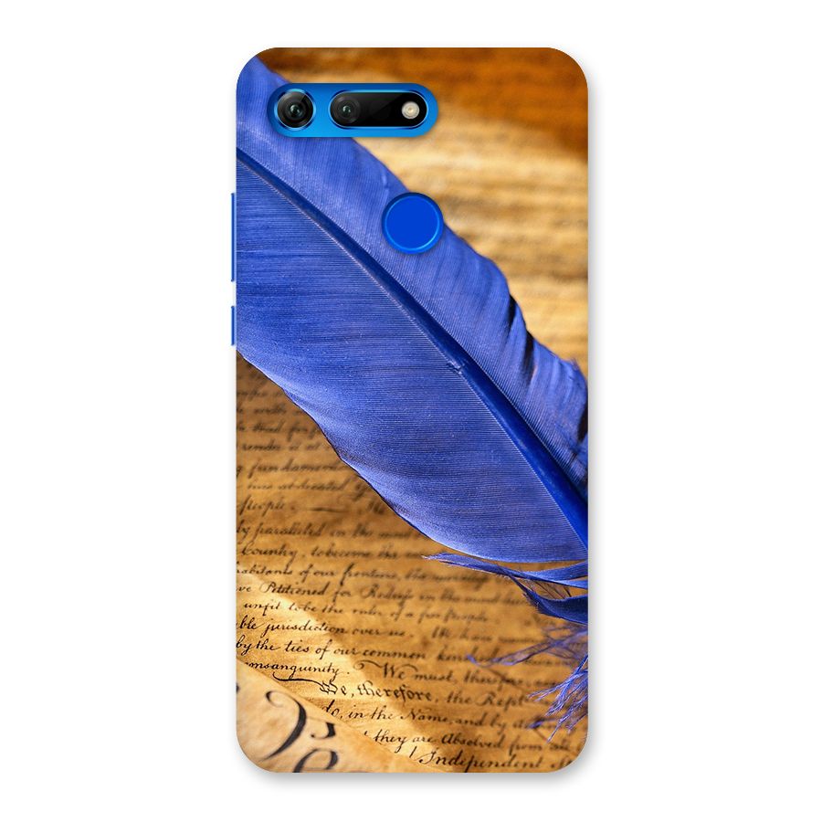 Beautiful Blue Feather Back Case for Honor View 20