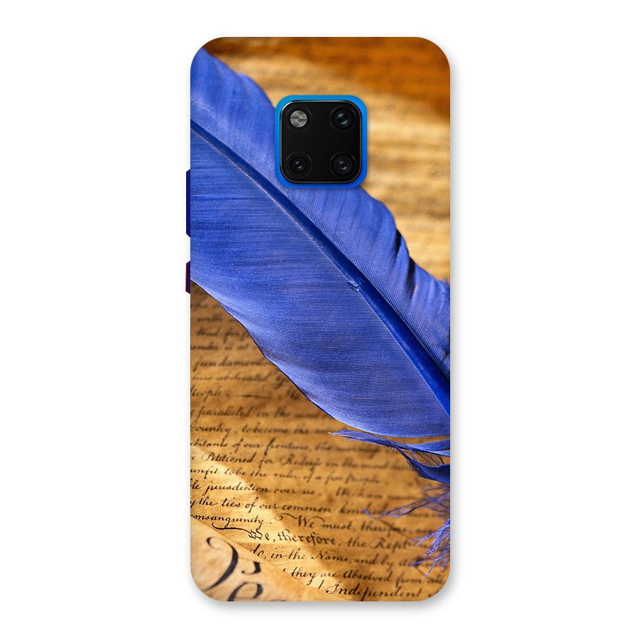 Beautiful Blue Feather Back Case for Huawei Mate 20 Pro